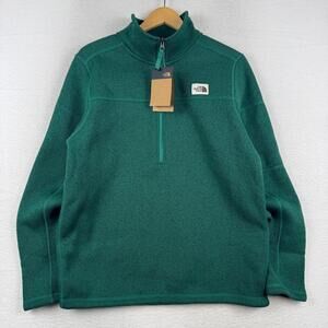 NEW The North Face Mens Medium Green Gordon Lyons 1/4 Zip Sweater Fleece